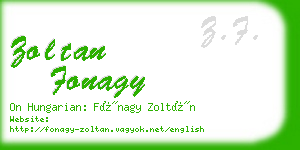 zoltan fonagy business card